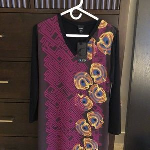 Olian Graphic Chiffon Overlay Maternity Dress